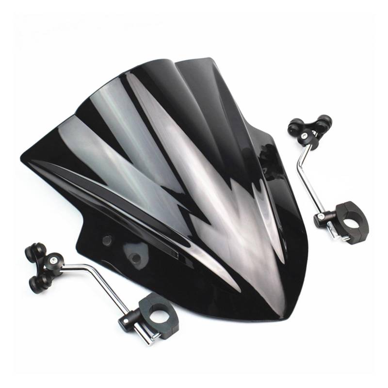 Motorrad-Windschutzscheibe Motorrad Windschutzscheibe Windschutz Mit Verstellbarer Halterung Für K&awasaki Für Z250 Für Z300 Für Z650 Windschutzscheibe Verkleidung(Black) von SCMYK