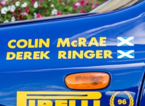 555 Colin McRAE Derek Ring 555 V Limited Wing Rallye-Aufkleber, 4 Stück mit schottischer Flagge von SCOOBY DESIGNS