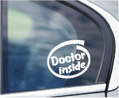 SCOOBY DESIGNS Aufkleber für Autofenster, Aufschrift "Doctor Inside", für Stoßstange, Kofferraum, HHS von SCOOBY DESIGNS