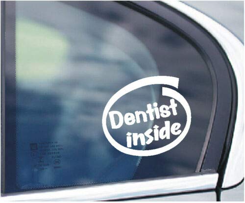 SCOOBY DESIGNS DENTIST INSIDE Autofenster-Aufkleber Stoßstange Kofferraum Zähne NHS ORAL MADE von SCOOBY DESIGNS