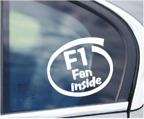 SCOOBY DESIGNS F1 Fan Inside Auto Van Fenster Aufkleber Formel 1 Silber von SCOOBY DESIGNS