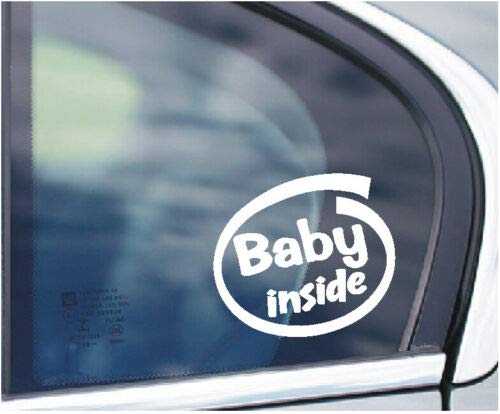 SCOOBY DESIGNS Fensteraufkleber mit Aufschrift "Baby Inside", für Auto, Transporter, Wohnmobil, Stoßstange, Kofferraum, schwangere Herstellung von SCOOBY DESIGNS