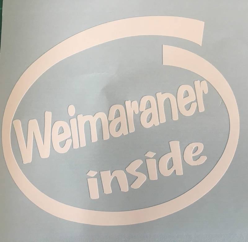 SCOOBY DESIGNS Weimaraner Auto-Aufkleber für Autofenster, hergestellt mit Hund und Welpe von SCOOBY DESIGNS