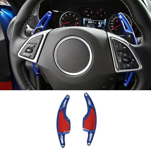 Lenkräder & Lenkradnaben Für C&orvette C7 2014-2019 Aluminiumlegierung Auto Lenkrad Schaltwippe Verlängerung Shifter DSG Aufkleber Styling SCSTHRCRA(Blue) von SCSTHRCRA