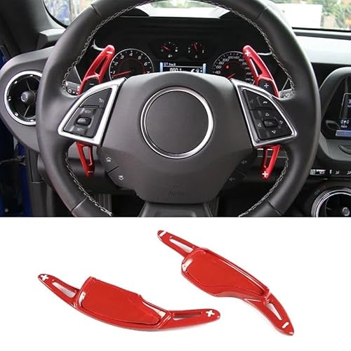 Lenkräder & Lenkradnaben Für C&orvette C7 2014-2019 Aluminiumlegierung Auto Lenkrad Schaltwippe Verlängerung Shifter DSG Aufkleber Styling SCSTHRCRA(Red) von SCSTHRCRA