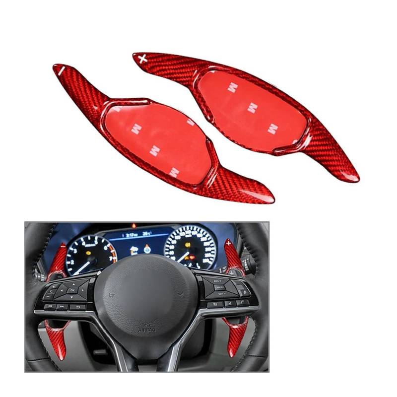 Lenkräder & Lenkradnaben Für N&issan Teana Altima 2019 2020 Autoinnenausstattung 1 Paar Carbonfaser-Autolenkrad-Schaltwippenverlängerung SCSTHRCRA(Red) von SCSTHRCRA