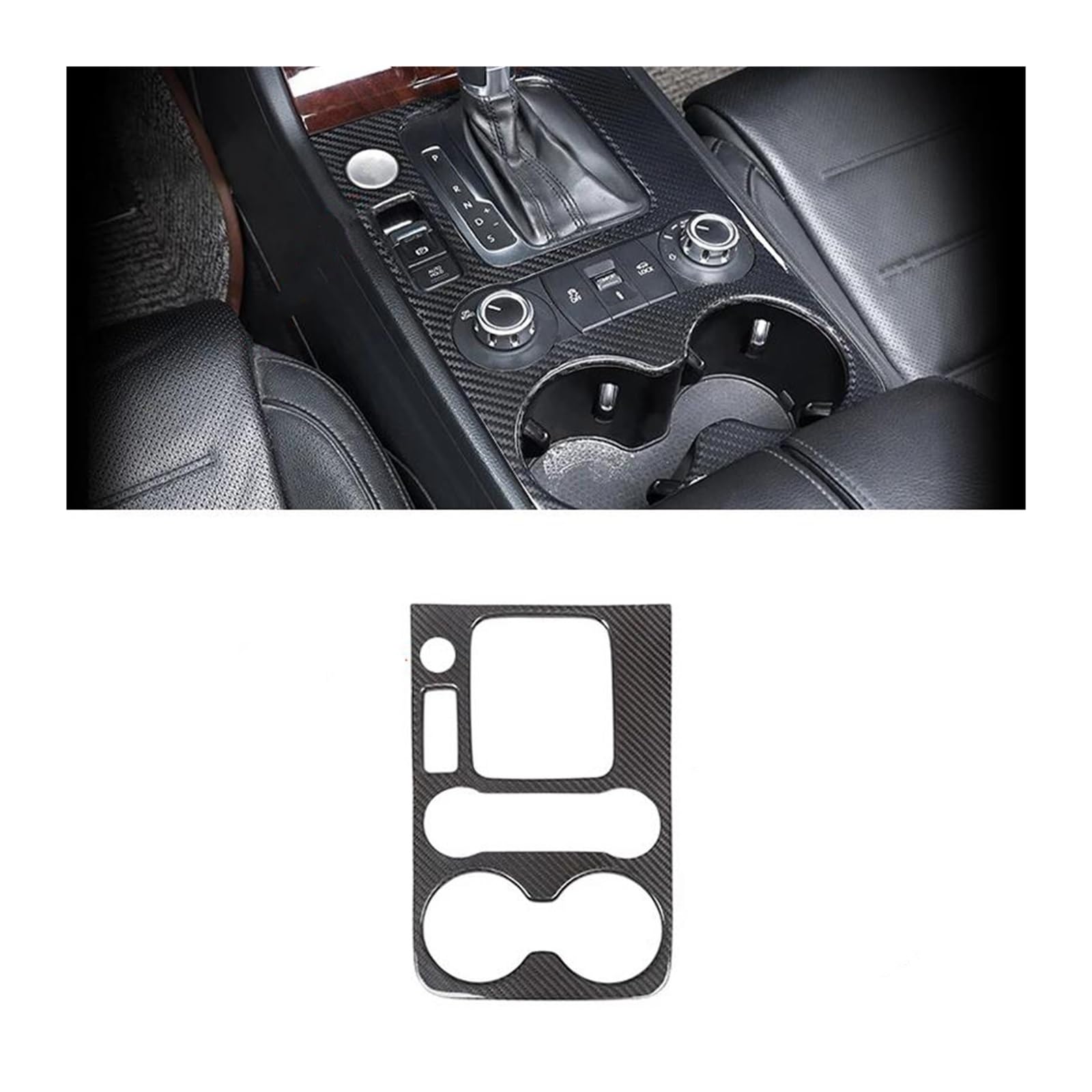 SCSTHRCRA Für T&ouareg 2011-2018 Autoinnendekoration Mit Innerer Armlehne Der Mittelkonsole Und Innerer Türverkleidung Lenkradhüllen(Gear Panel B) von SCSTHRCRA