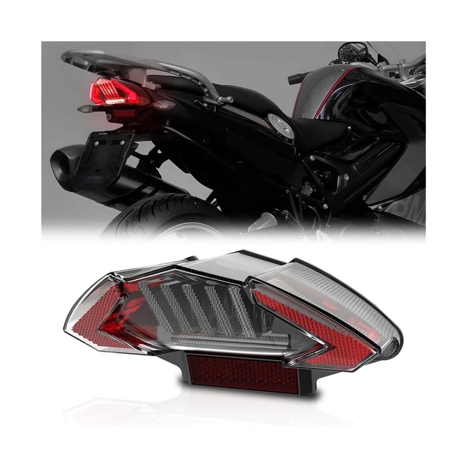 SCSTHRCRA Motorrad Bremsleuchten Für B&MW F650 F650 GS F650 ST F800 ST R1200 GS Abenteuer E24 Rücklicht Hinten Lampe Motorrad Reflektor Stop bremse Rücklicht von SCSTHRCRA