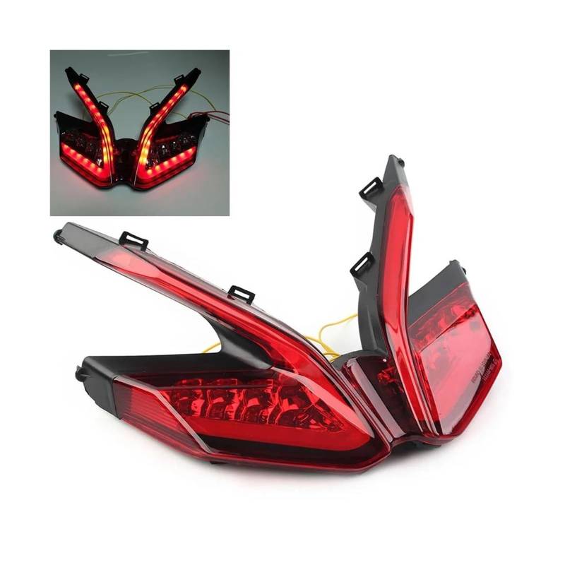 SCSTHRCRA Motorrad Bremsleuchten Für D&UCATI 899 959 1199 1299 Panigale Rauch/Rot/Klar Motorrad Rückleuchten Blinker Integrierte (Red) von SCSTHRCRA