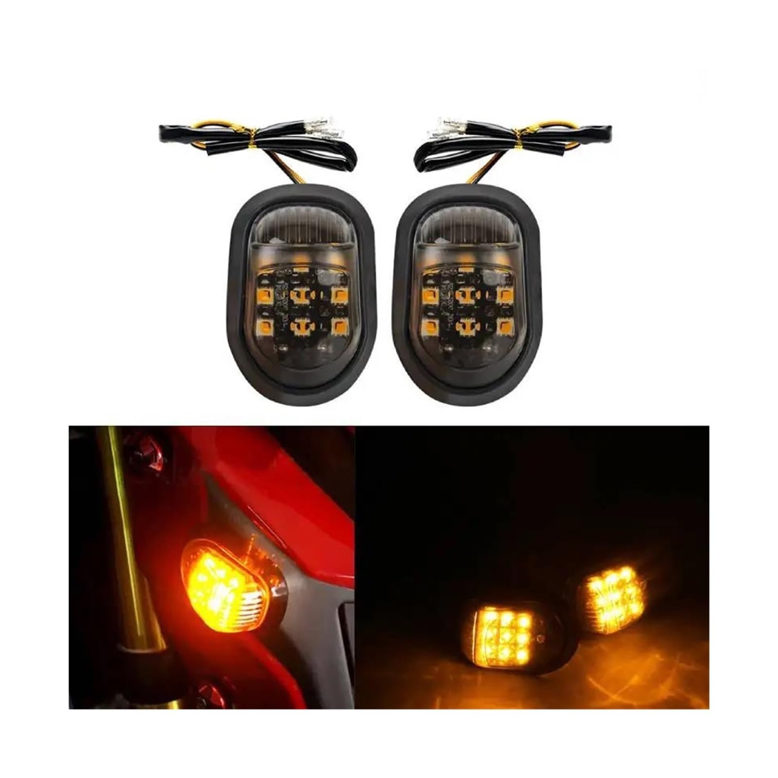 SCSTHRCRA Motorrad Bremsleuchten Für H&onda Für Y&amaha Für Cafe Racer Motorrad Blinker 12V 10mm Flush Motorrad Blinker Licht Indikatoren lampe (2 Pcs) von SCSTHRCRA