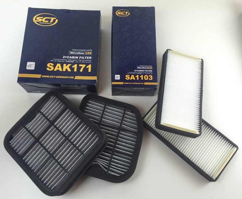 FILTER SET 2 x AKTIKKOHLEFILTER 2 x INNENRAUMFILTER SCT GERMANY W210 S210 W220 von SCT GERMANY