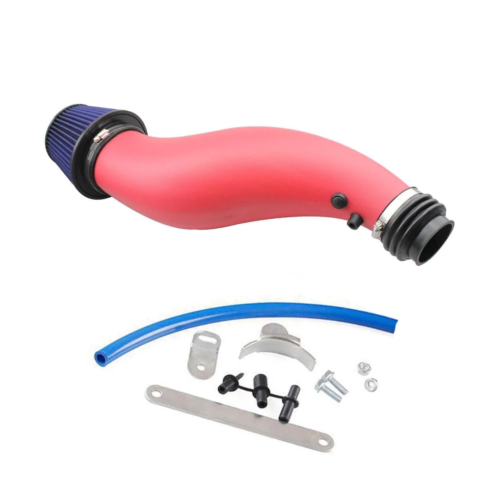 Ansaugrohr Für Civic 1992-2000 EK EG Mit High Flow Kegel Luftfilter Auto Aluminium Cold Air Intake System Starter Kit Rohr Box Carbon Kanal Lufteinlass(Rot) von SCUASKJ