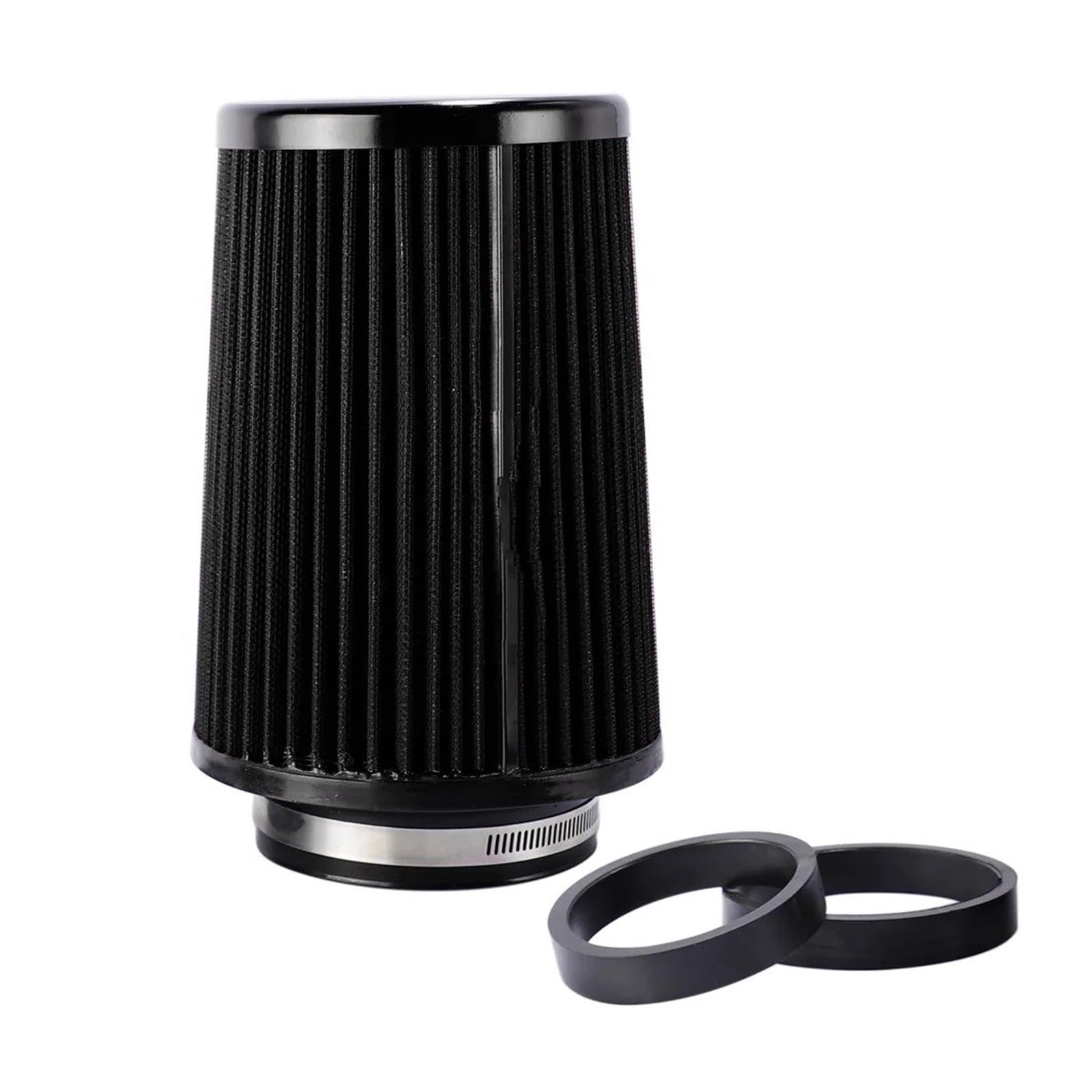 Ansaugrohr Universal-Auto-Luftfilter Für Rennwagen 76 Mm/89 Mm/101 Mm 2,5 Zoll 3 Zoll 3,5 Zoll High Flow Cold Cone Lufteinlassfilter Lufteinlass(Schwarz) von SCUASKJ