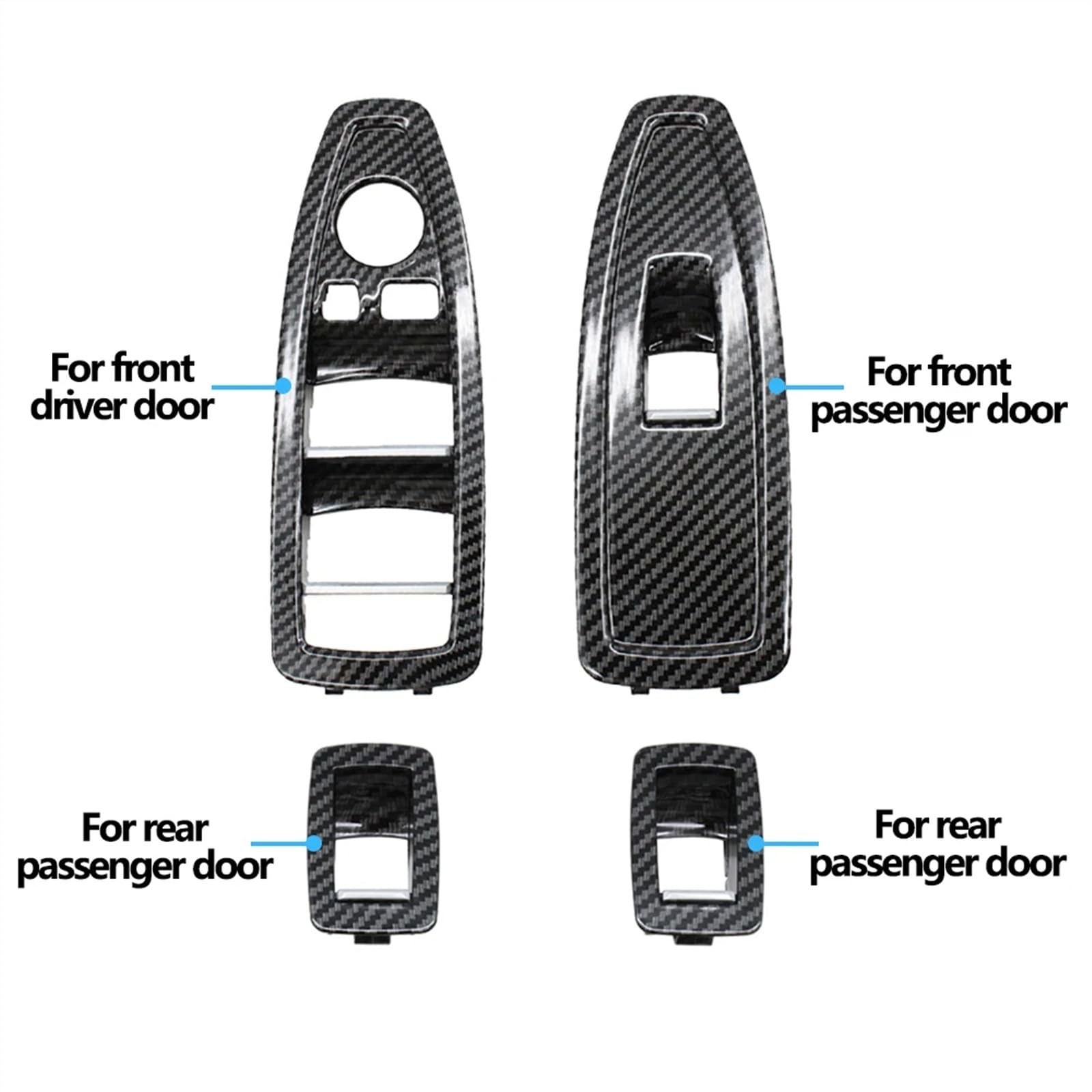 Automobilinnenraum Für 1 3 4 Serie Für F20 F30 F31 F34 F36 Carbon Fiber Auto Innen Tür Fensterheber Schalter Panel Trim Abdeckung 51417289346 Dekoration Interieurleisten(Model A 4pcs Set) von SCUASKJ