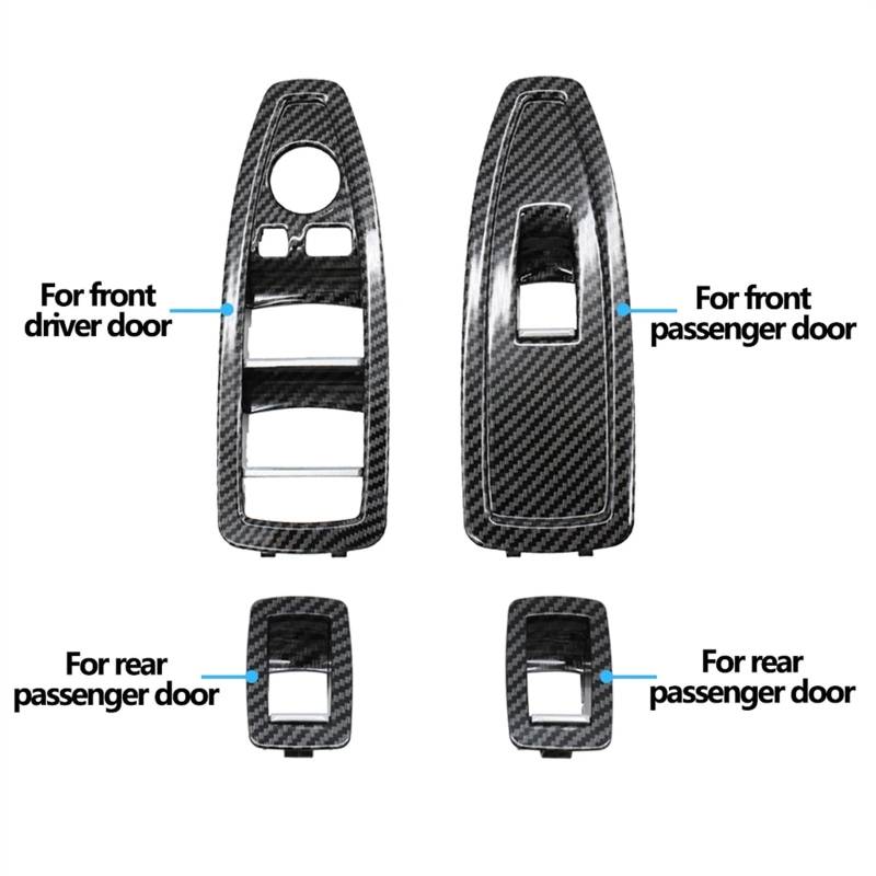 Automobilinnenraum Für 1 3 4 Serie Für F20 F30 F31 F34 F36 Carbon Fiber Auto Innen Tür Fensterheber Schalter Panel Trim Abdeckung 51417289346 Dekoration Interieurleisten(Model B 4pcs Set) von SCUASKJ