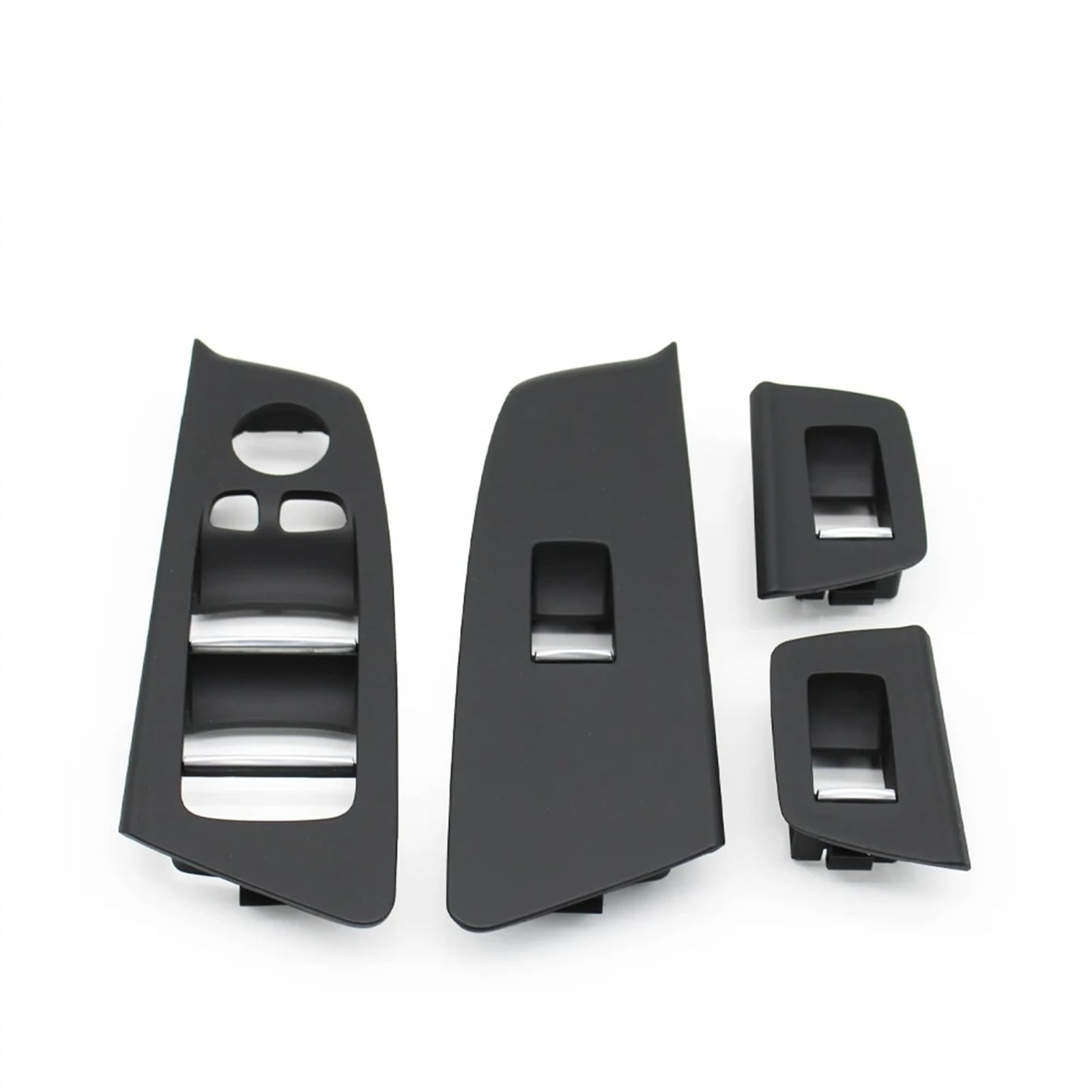 Automobilinnenraum Für 5 Series Für G30 G31 F90 2017-2020 LHD Autoinnenraum Vorne Hinten Tür Fensterheber Schalter Taste Panel Zierabdeckung Dekoration Interieurleisten(Black 4pcs Set) von SCUASKJ