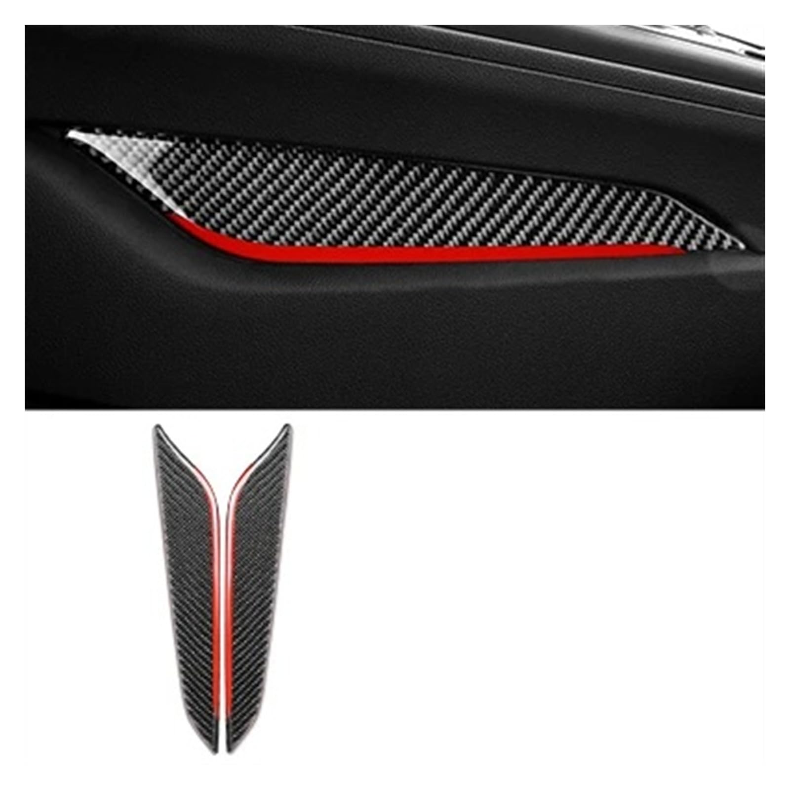 Automobilinnenraum Für A4 B9 Für A5 2017 2018 2019 2020 2021 2022 Carbon Fiber 2 Stücke Auto Styling Getriebe Shift Panel Side Trim Streifen Aufkleber Auto Innen Dekoration Interieurleisten(B) von SCUASKJ