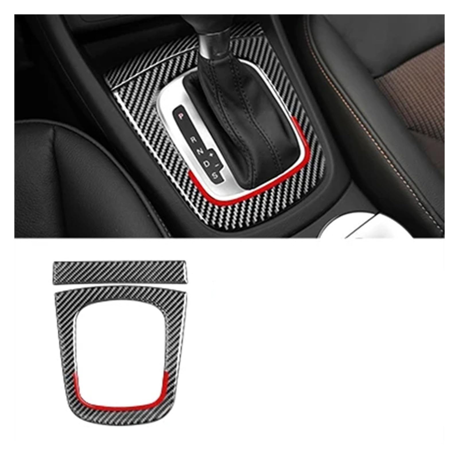 Automobilinnenraum Für Q3 8U 2013 2014 2015 2016 2017 2018 Carbon Fiber Center Control Getriebe Shift Panel Trim Rahmen Dekoration Aufkleber Auto Innen Dekoration Interieurleisten(B) von SCUASKJ