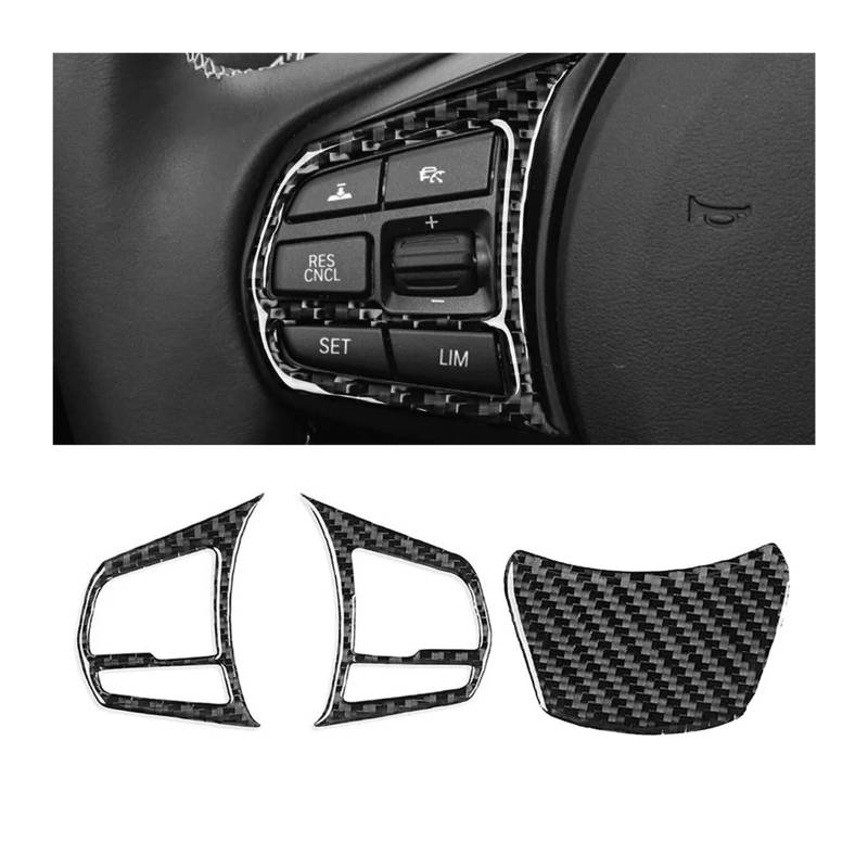 Interieur Dekor 3 Stücke Für GR Für Supra A90 2020 2021 2022 Auto Styling Innen Auto Lenkrad Aufkleber Carbon Faser Dekoration Abdeckungen Aufkleber Kleber Auto-Innendekoration von SCUASKJ