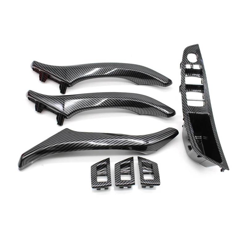 Interieur Dekor 7PCS Set Für BMW 5 Series F10 F11 520i 523i 525i 528i 530i 535i 2010-2017 LHD RHD Carbon Faser Auto Innen Tür Griff Ziehen Auto-Innendekoration(RHD Assembly Set) von SCUASKJ