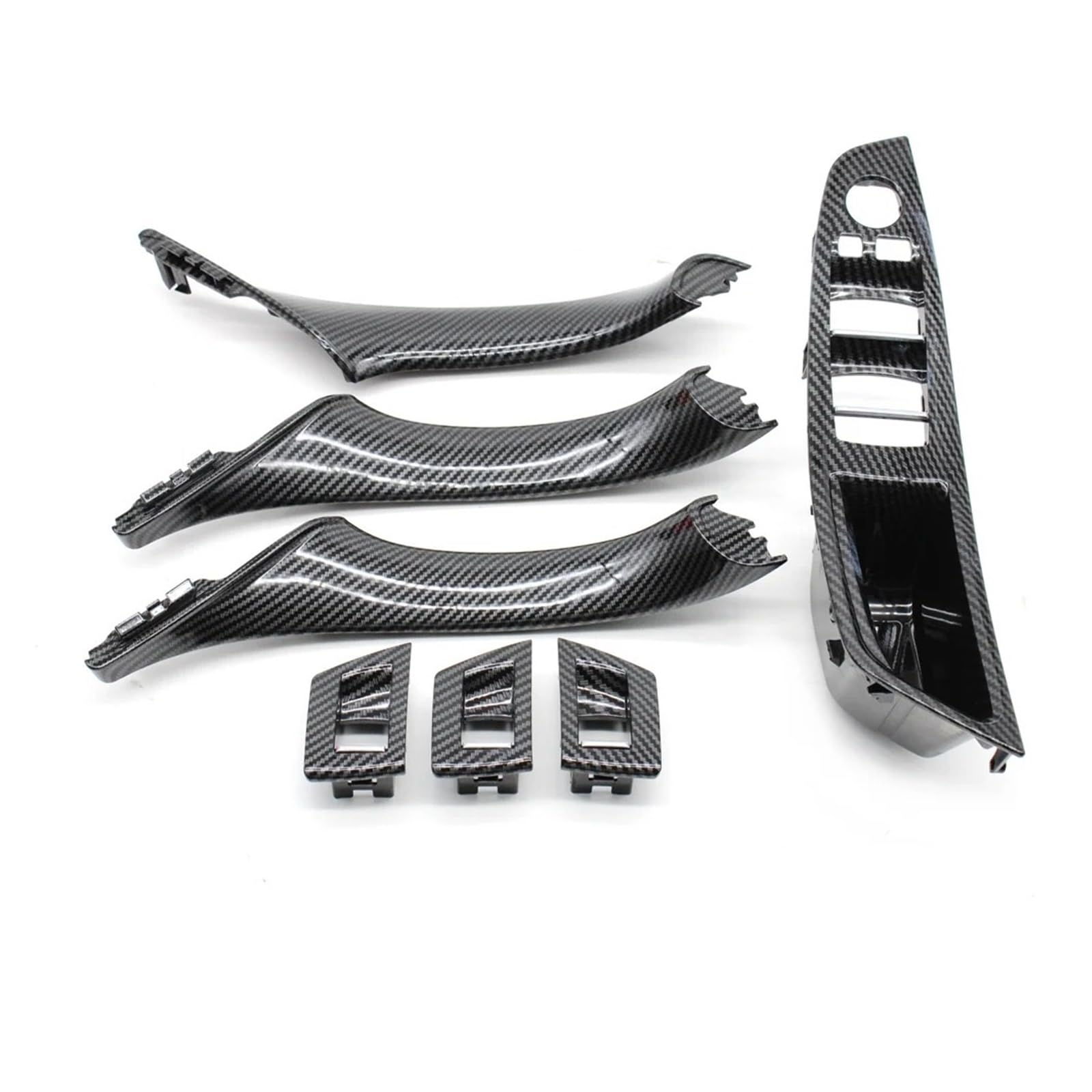 Interieur Dekor 7PCS Set Für BMW 5 Series F10 F11 520i 523i 525i 528i 530i 535i 2010-2017 LHD RHD Carbon Faser Auto Innen Tür Griff Ziehen Auto-Innendekoration(RHD Inner Handle Set) von SCUASKJ