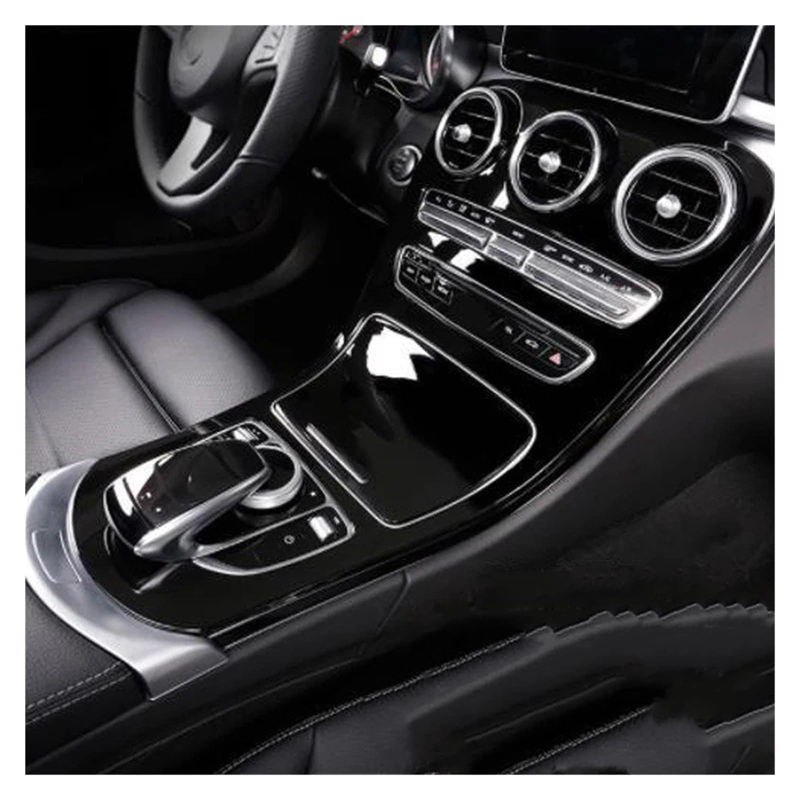 Interieur Dekor Für Benz C Für GLC Klasse W205 X235 Auto Zentrale Steuerung Getriebe Shift Panel Abdeckungen Rahmen Innen Trim Aufkleber Auto Zubehör Auto-Innendekoration(GLC Black) von SCUASKJ