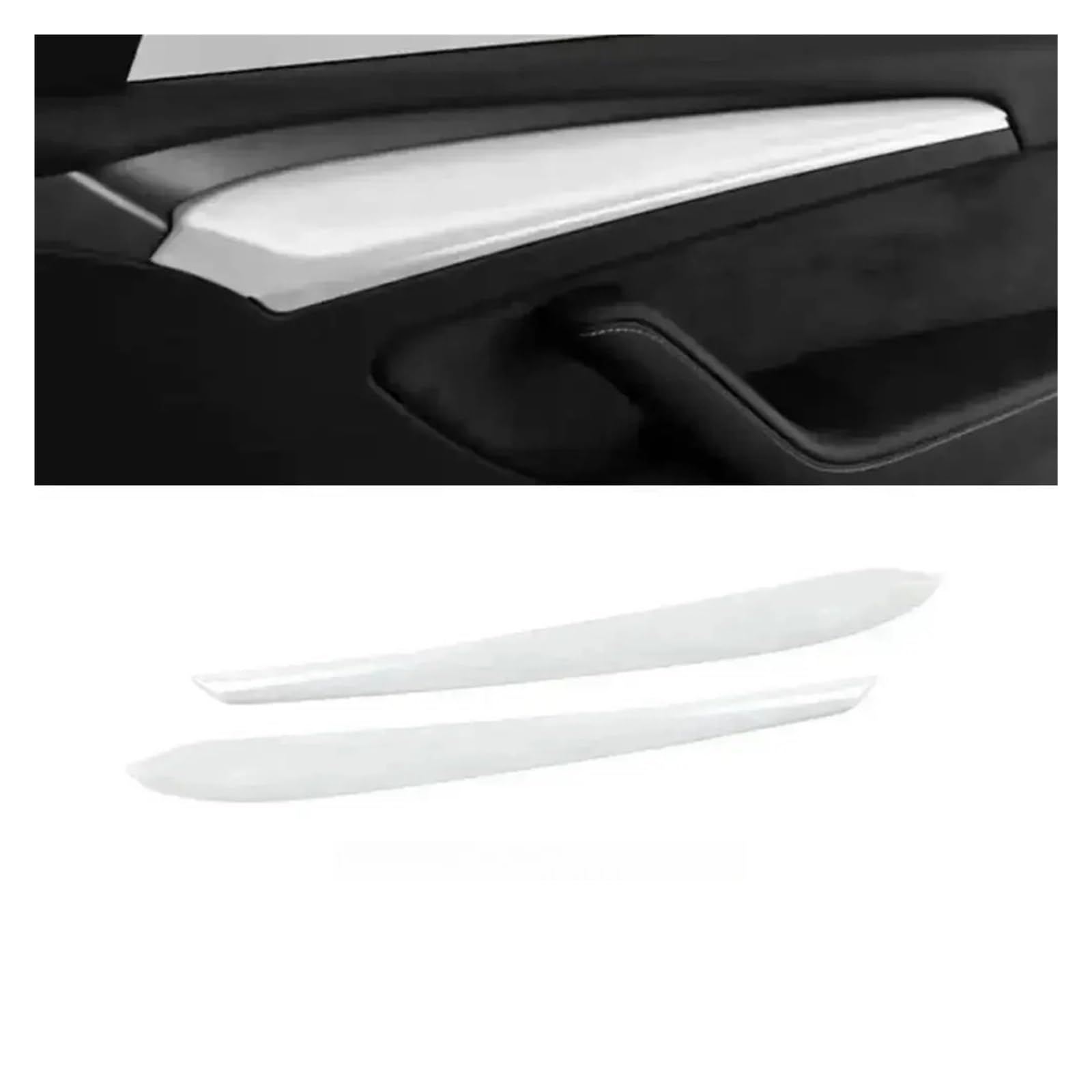 Interieur Dekor Für Modell 3 Für Modell Y 2019 2020 2021 2022 2023 2024 Armaturenbrettabdeckung Und Türverkleidung Auto-Innendekoration(Matte White 2PCS A) von SCUASKJ