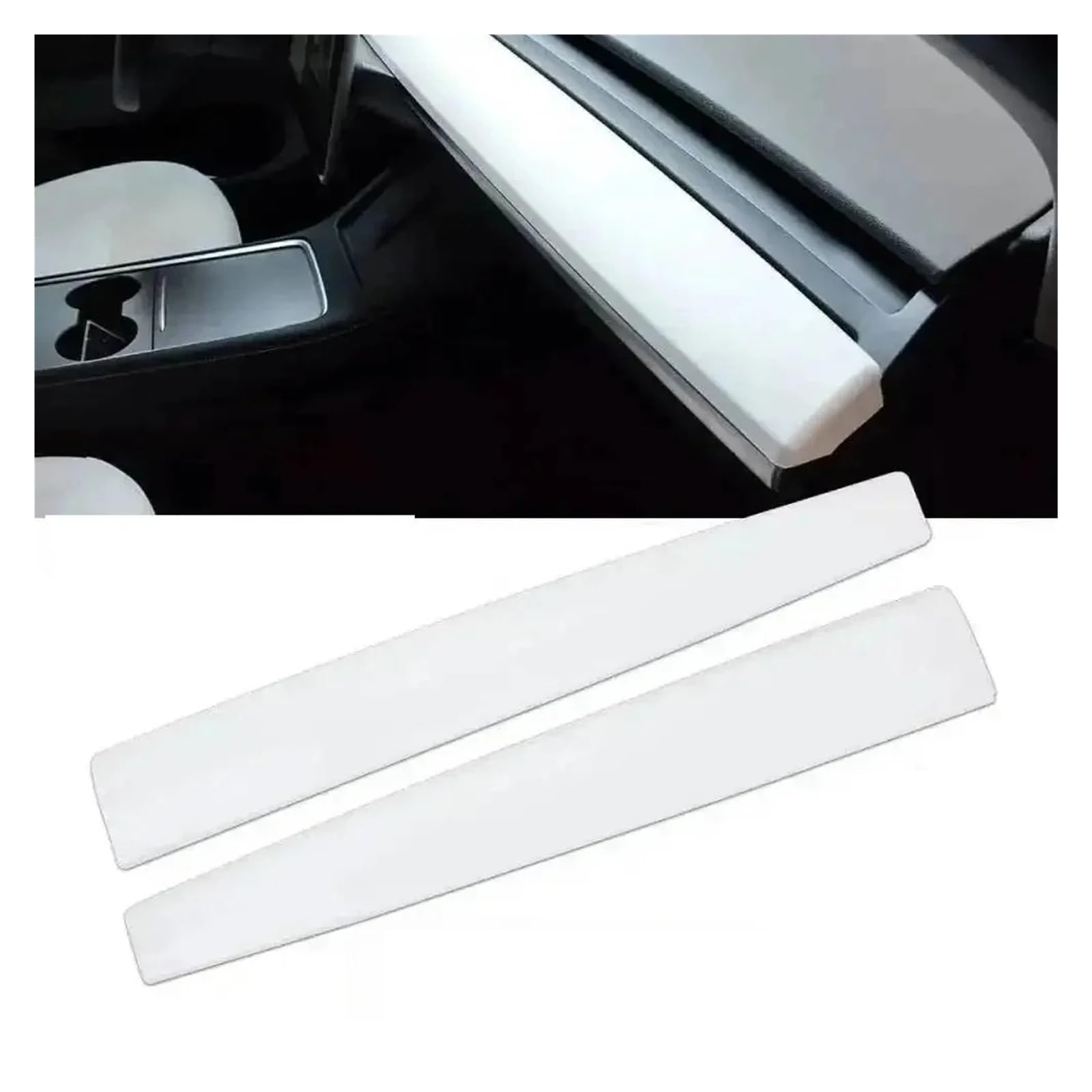 Interieur Dekor Für Modell 3 Für Modell Y 2019 2020 2021 2022 2023 2024 Armaturenbrettabdeckung Und Türverkleidung Auto-Innendekoration(Matte White 2PCS B) von SCUASKJ