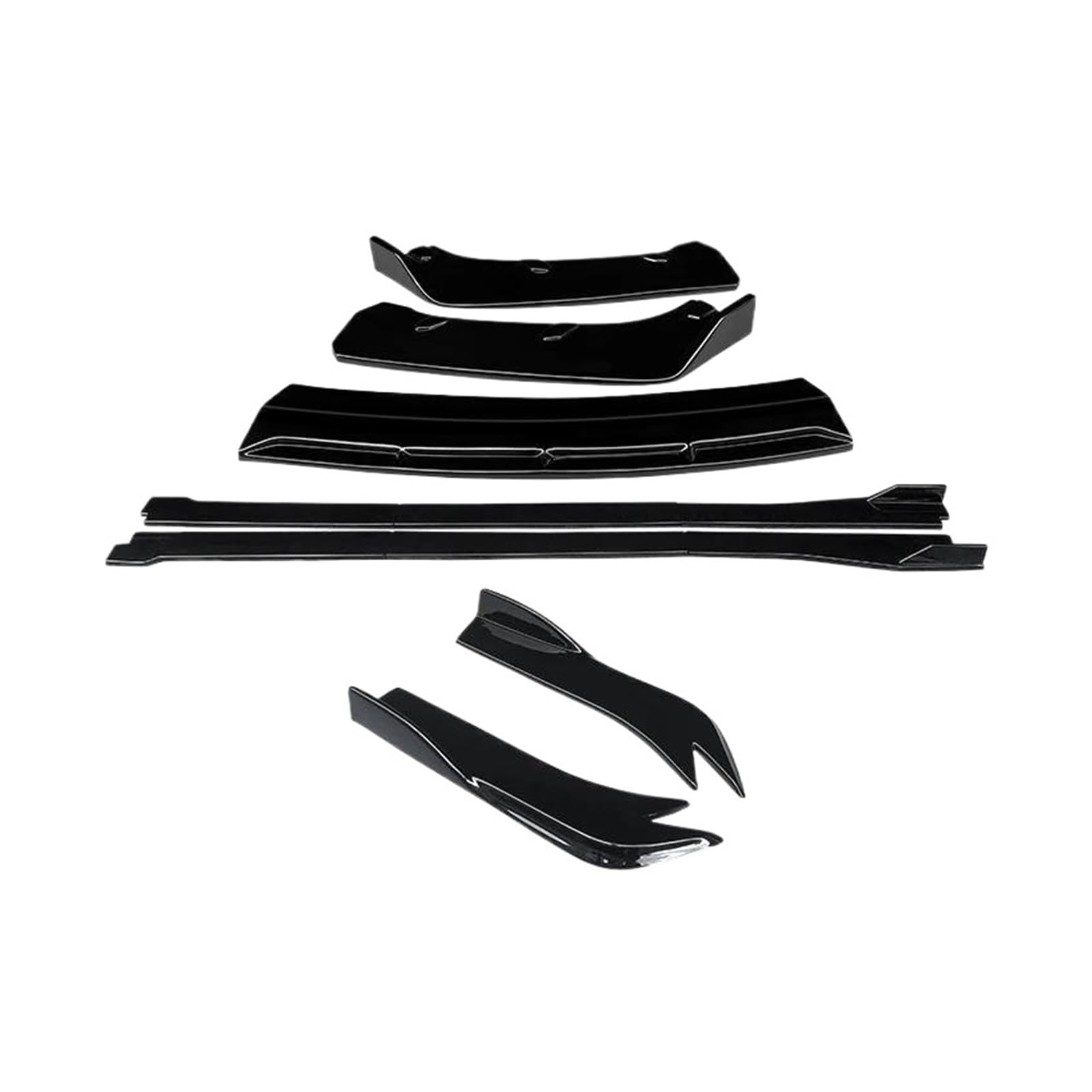 Seitenschweller Für Infiniti G25 G35 G37 Limousine 2007-2013 Auto Front Stoßstange Splitter Diffusor Lip Protector Spoiler Seite Röcke Hinten Wrap Winkel Splitter(B Four Gloss Black) von SCUASKJ