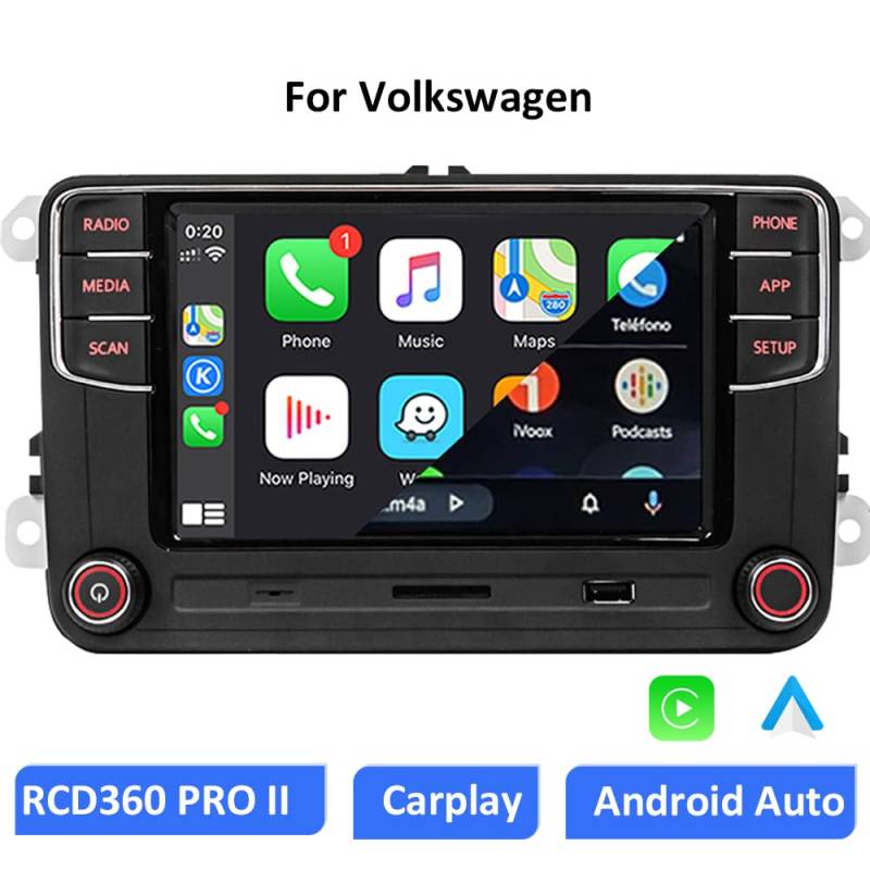 SCUMAXCON Autoradio RCD360 PRO2 RCD330 Carplay Androidauto 6.5Zoll Bluetooth RVC USB SD für VW Golf 5 6 MK5 MK6 Polo Passat B6 B7 CC von SCUMAXCON