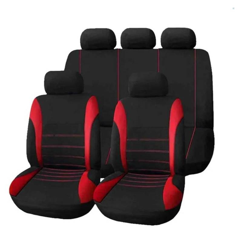 SCiMAX Autositz Sitzbezüge Sitzbezug Für Vw Für Golf 4 5 Für Polo 6r 9n Autositzbezug Bezüge Für Fahrzeugsitz Autositzbezug Sets Sitzbezüge Set (Farbe : 9pcs-Y-Red) von SCiMAX