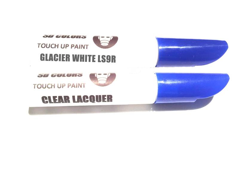 SD COLORS 12 ml Touch-Up-Farbe, Klarlack und Grundierung mit Pinsel - Glacier White (LS9R) - Kompatibel mit VW/Audi - Kratzer, Chips und Lackreparatur von SD COLORS