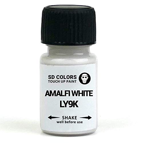 SD COLORS Amalfi White LY9K Ausbesserungslack, 8 ml, Reparatur-Pinsel, Farbcode LY9K Amalfi White (Just Paint) von SD COLORS