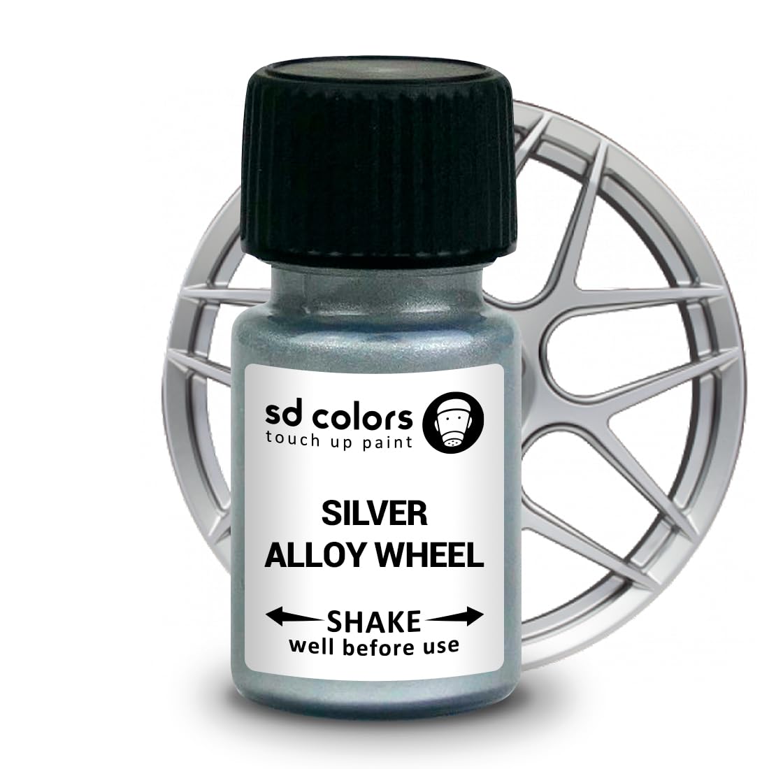 SD COLORS Ausbesserungslack, Lackstift, Silber, 8 ml, für die Reparatur von für Silberscheiben von SD COLORS