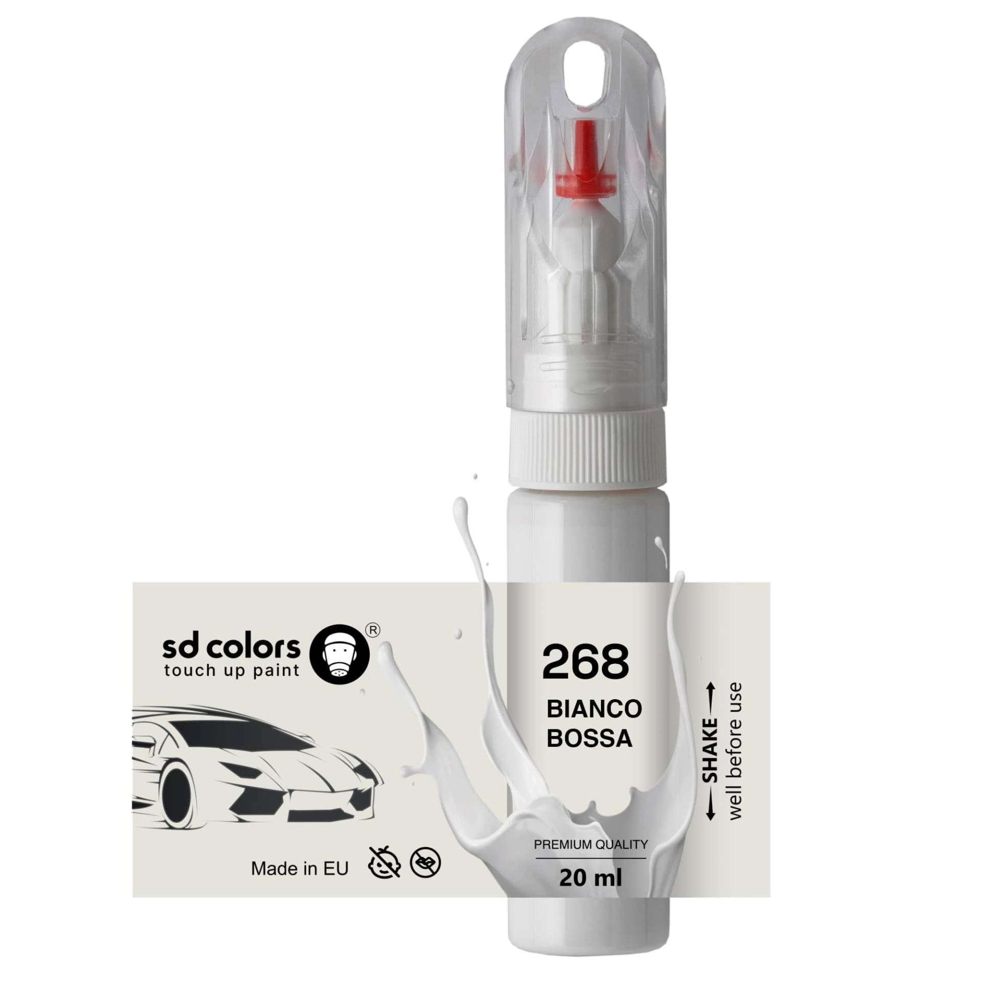 SD COLORS Bianco Bossa NOVA 268 268A 268/A 674 934 Ausbesserungslack, 20 ML, praktischer Pinsel zur Reparatur von Kratzern (einfach Farbe) von SD COLORS