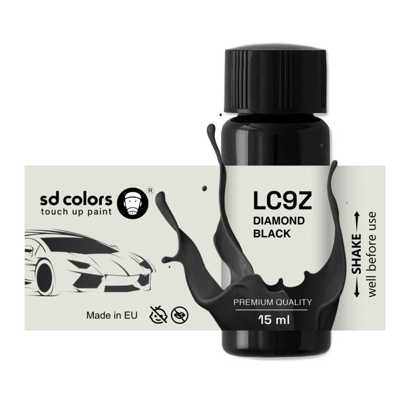 SD COLORS Black Magic LC9Z C9Z Z4 Ausbesserungslack, 15 ML, Reparatur-Pinsel, Farbcode LC9Z C9Z Z4 Black Magic (Farbe zum Ausbessern) von SD COLORS