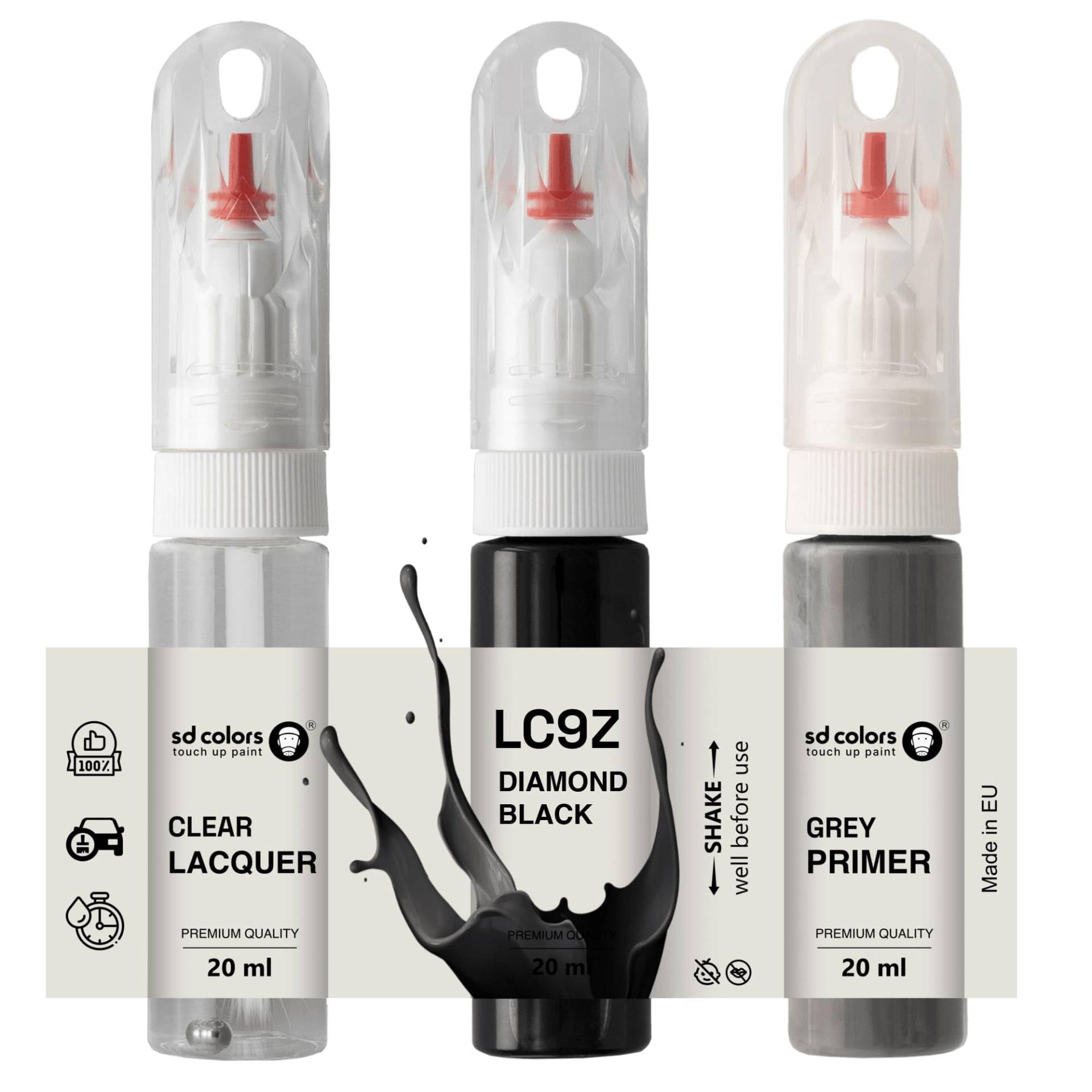 SD COLORS Black Magic LC9Z C9Z Z4 Ausbesserungslack mit Pinsel, 20 ML von SD COLORS