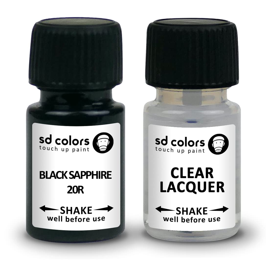 SD COLORS Black Sapphire 20R 2HU GBG GQR Neuer Ausbesserungslack, 5 ml, Reparatur-Pinsel, Farbcode 20R 2HU GBG GQR GallBlack Sapphire (Lack + Lack) von SD COLORS