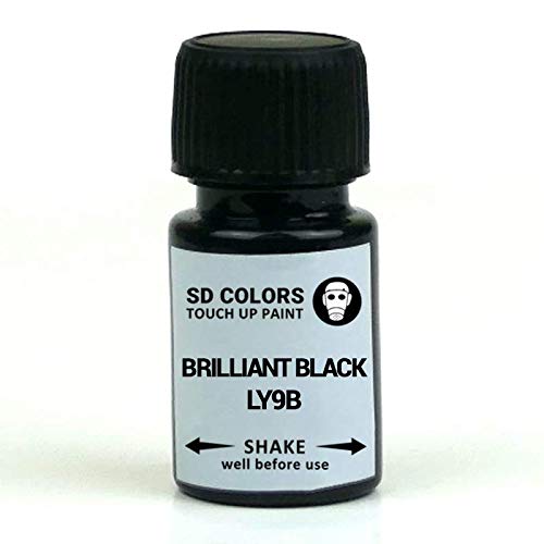 SD COLORS Brilliant Black LY9B L041 A1 Ausbesserungslack, 5 ml, Reparatur-Pinsel, Farbcode LY9B L041 A1 Brilliant Black (Just Paint) von SD COLORS