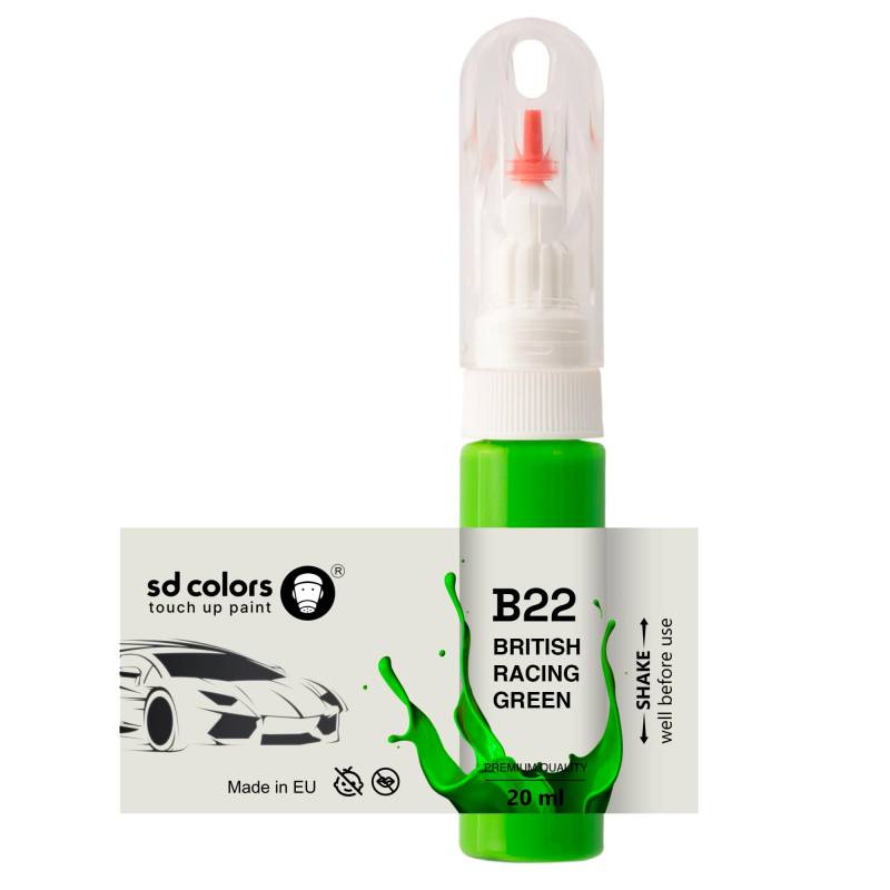 SD COLORS British Racing Green B22 Lackstift, 20 ML, praktischer Pinsel zur Reparatur von Kratzern von SD COLORS