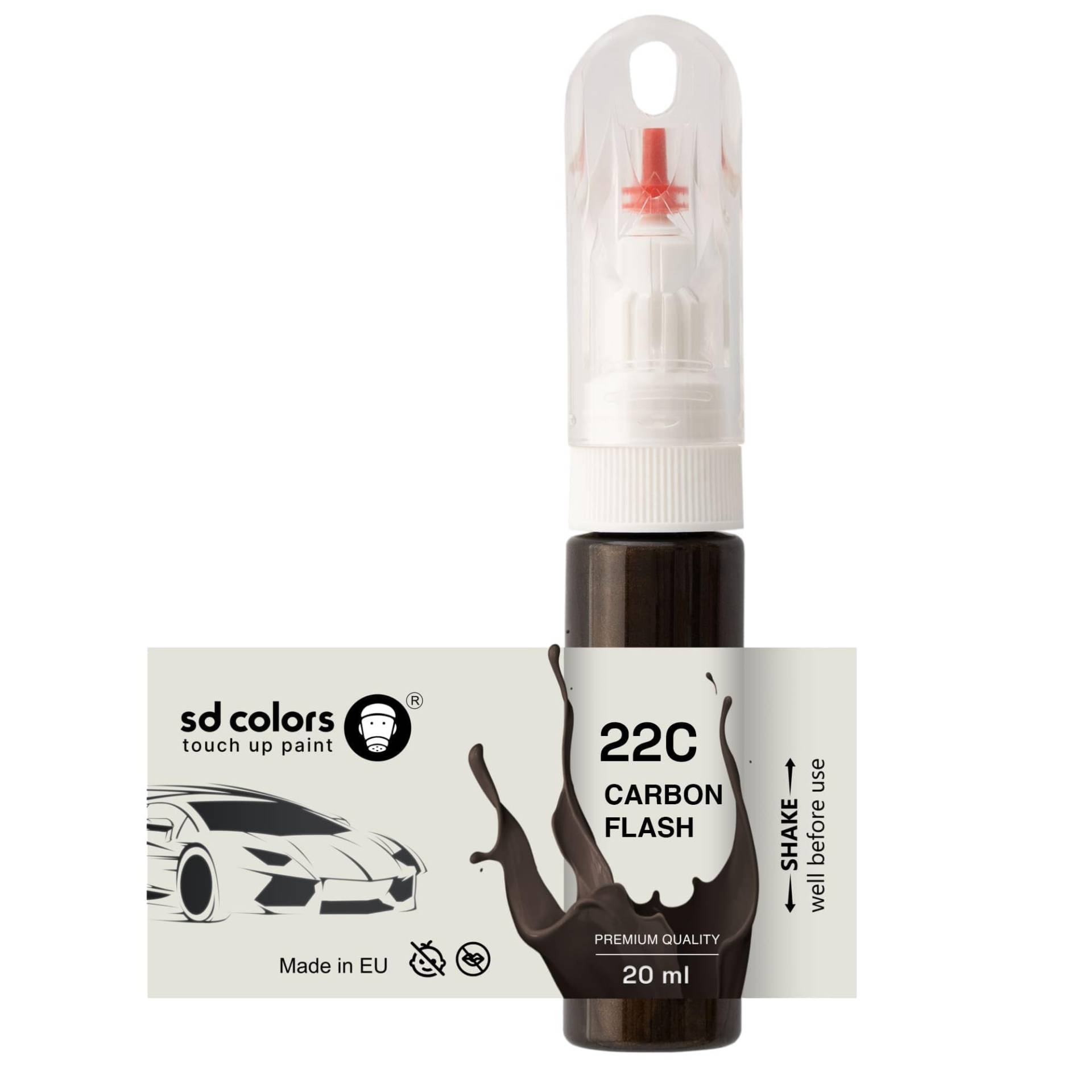 SD COLORS Carbon Flash 22C 01Q Ausbesserungslack, 20 ML, praktischer Pinsel zur Reparatur von Kratzern (Just Paint) von SD COLORS