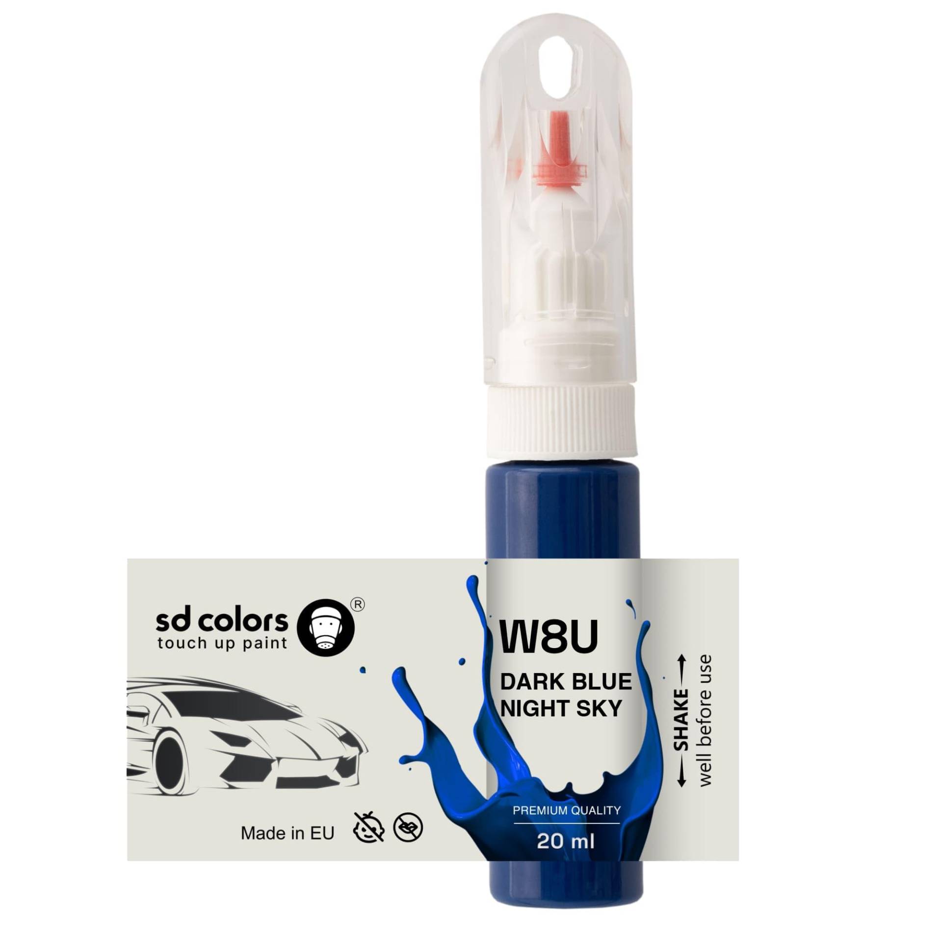 SD COLORS Dark Blue Night Sky W8U / W9U Ausbesserungslack, 20 ML, praktischer Pinsel zur Reparatur von Kratzern von SD COLORS