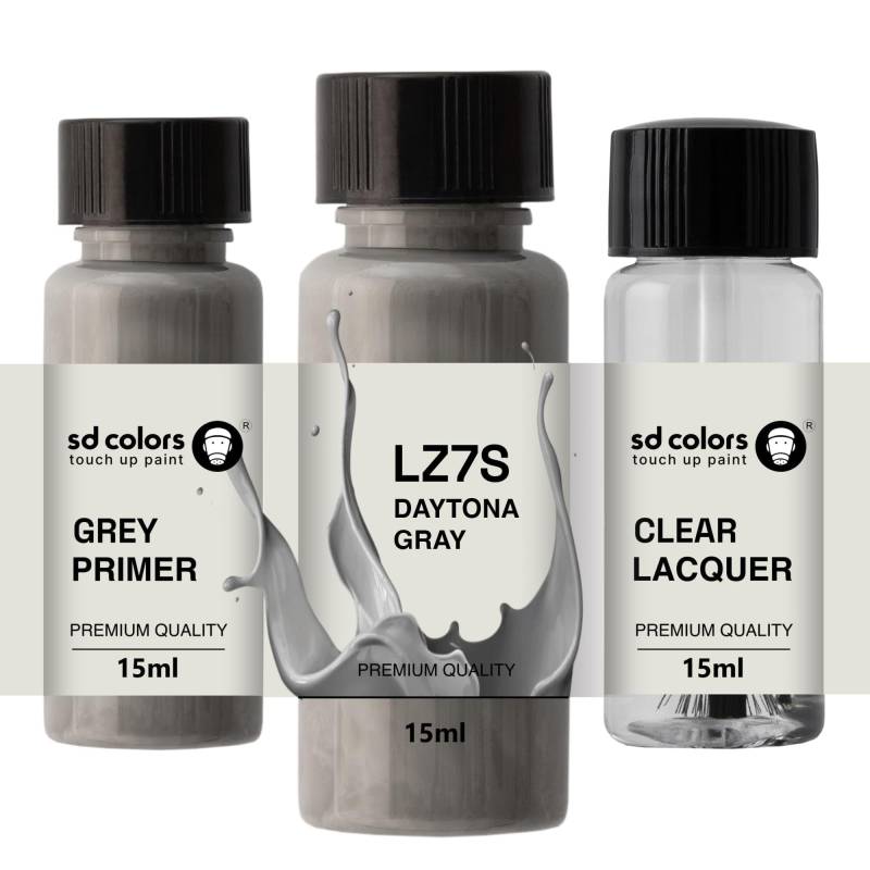 SD COLORS Daytona Grey LZ7S Lackreparaturfarbe, 15 ML, Farbcode LZ7S Daytona Grey (Farbe) von SD COLORS