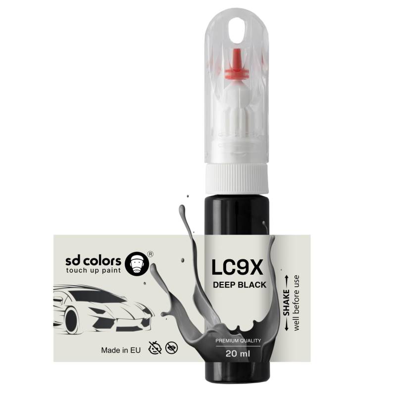 SD COLORS Deep Black LC9X C9X 2T Ausbesserungslack, 20 ML, praktischer Pinsel zur Reparatur von Kratzern (Farbe und Farbe) von SD COLORS