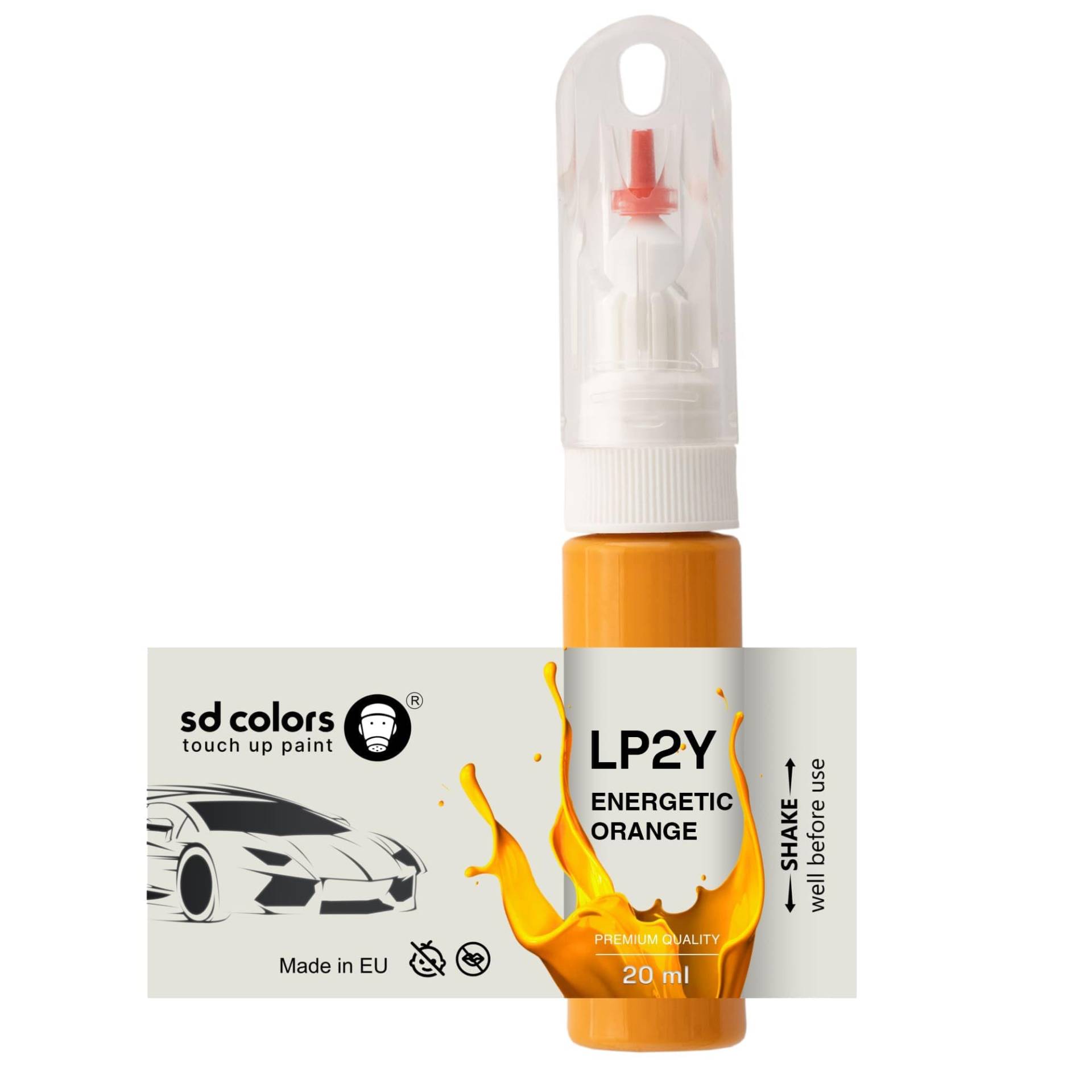 SD COLORS ENERGETIC ORANGE LP2Y 4M P2Y Ausbesserungslack, 20 ML, praktischer Pinsel zur Reparatur von Kratzern von SD COLORS