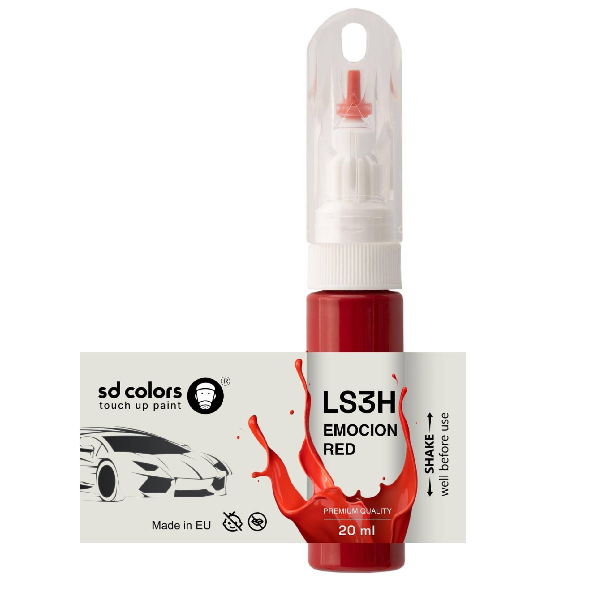 SD COLORS Emocion Red LS3H Ausbesserungslack, 20 ML, praktischer Pinsel zur Reparatur von Kratzern (Farbe und Farbe) von SD COLORS