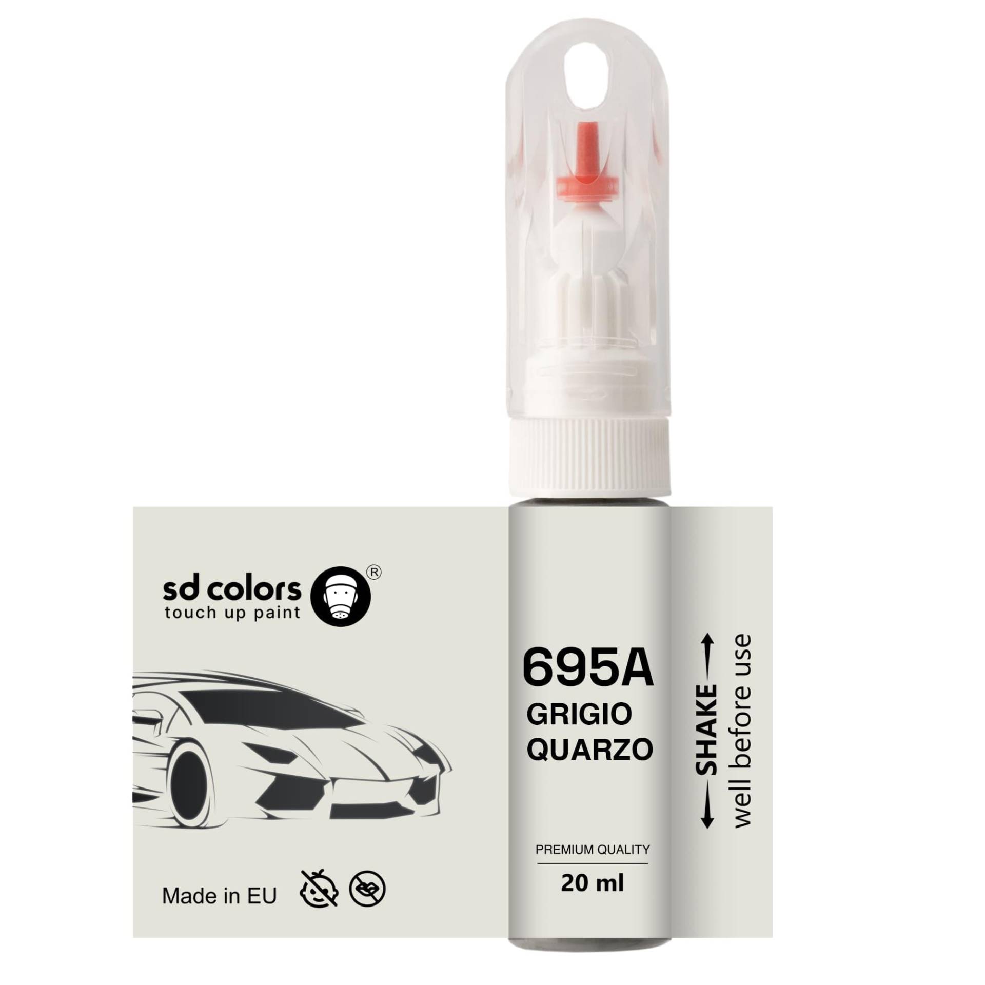 SD COLORS GRIGIO QUARZO 695A 695/A KAJ PAJ Ausbesserungslack, praktischer Pinsel zur Reparatur von Kratzern, 20 ML von SD COLORS