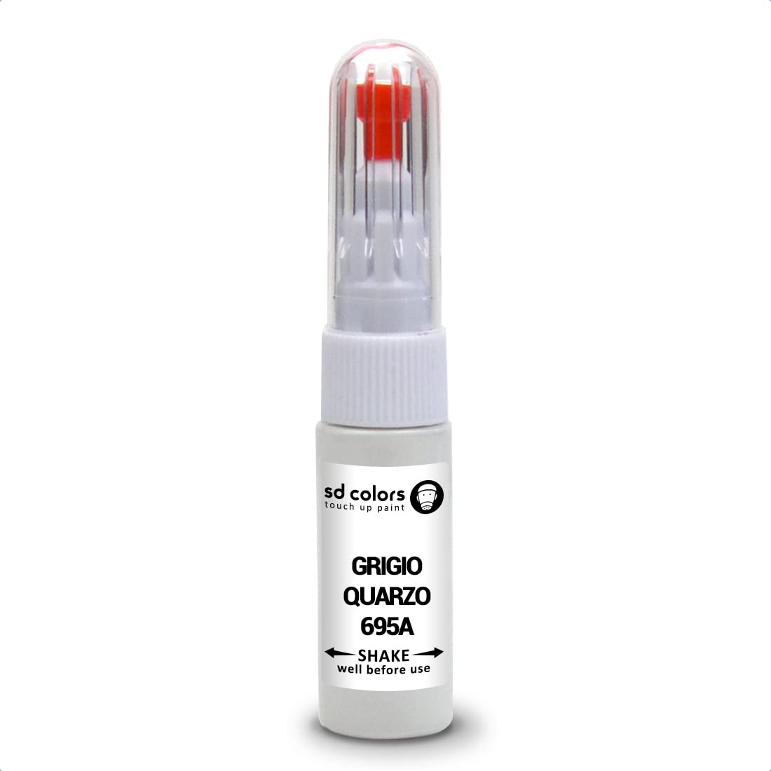 SD COLORS Grigio Quarzo 695A Ausbesserungslackstift Reparaturset, 20 ML, für Kratzer, Chips, Pinsel, Farbcode 695A Grigio Quarzo von SD COLORS