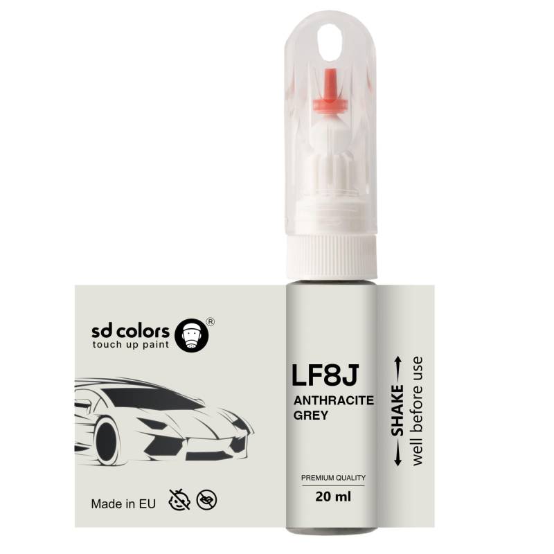 SD COLORS Lackstift LF8J, Anthrazitgrau, 20 ML, praktischer Pinsel zur Reparatur von Kratzern von SD COLORS