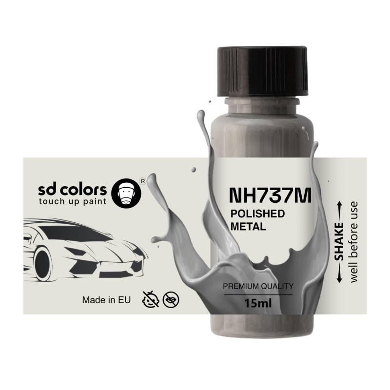 SD COLORS Lackstift NH737M, poliertes Metall, 15 ML, Reparatur-Pinsel, Farbcode NH737M, poliertes Metall von SD COLORS